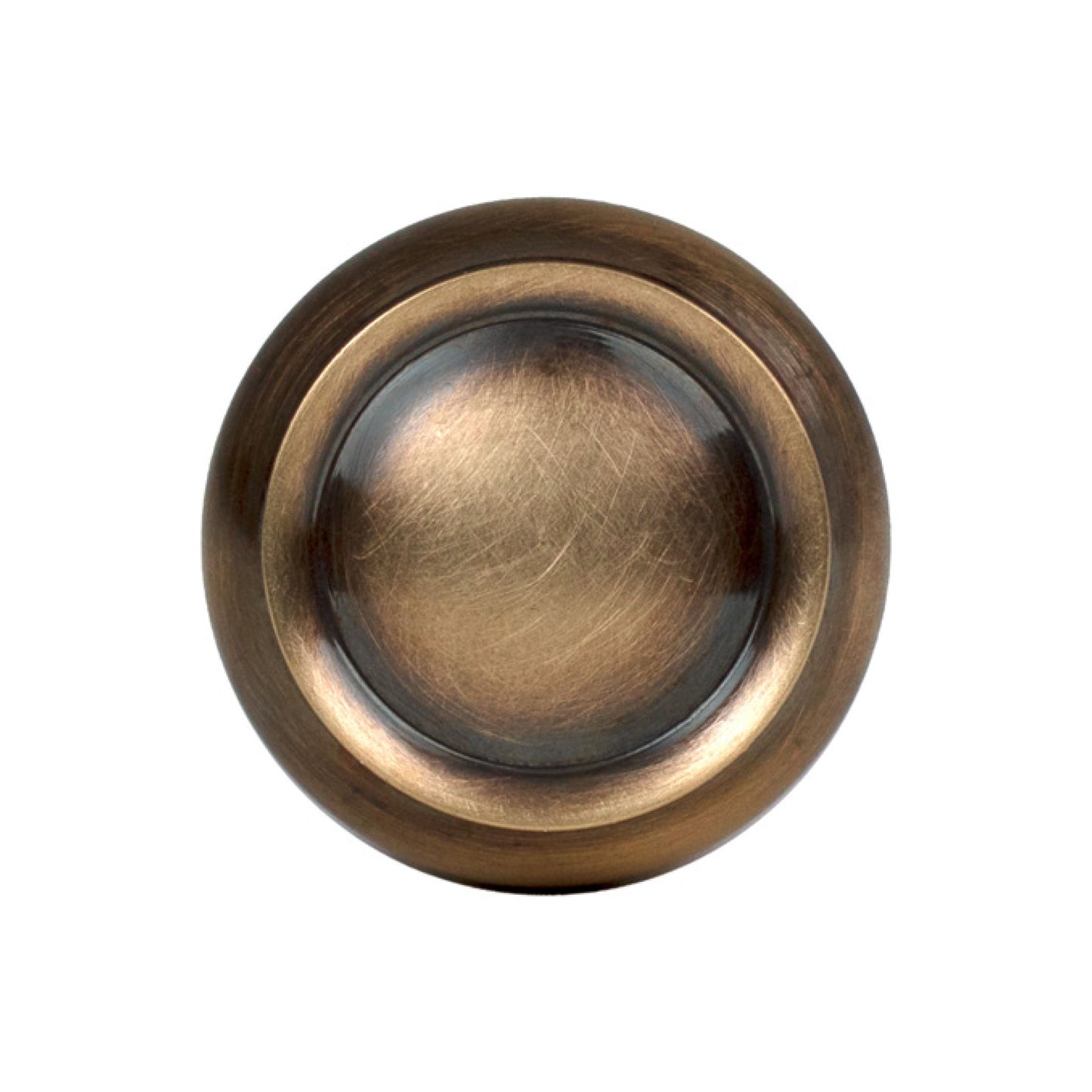 Granbury Knob topview in Tarnished Brass Finish