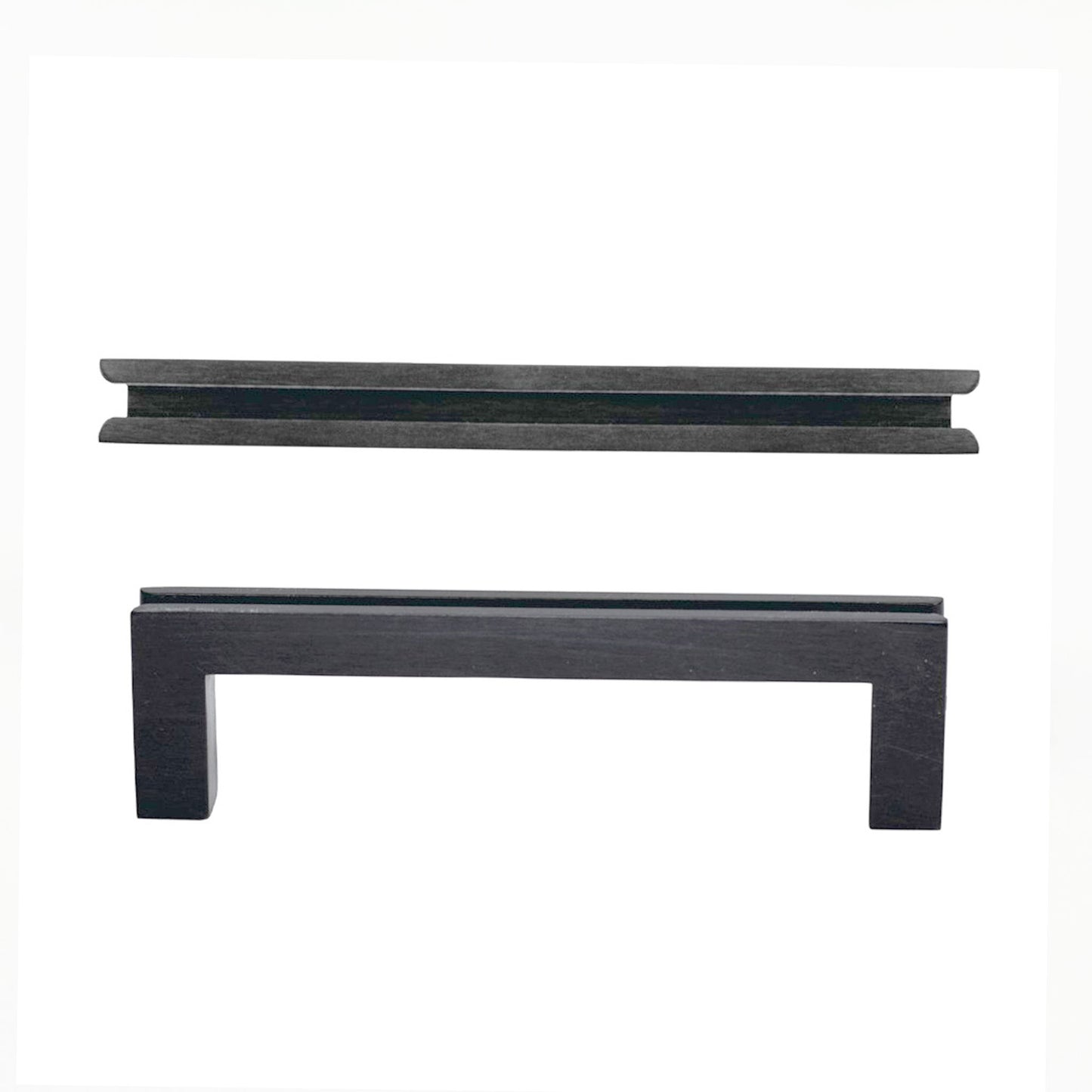 Granbury Square Pull side and top view in the Matte Black Finish