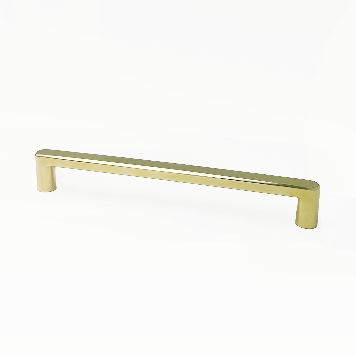 Brass cabinet handle on a white background
