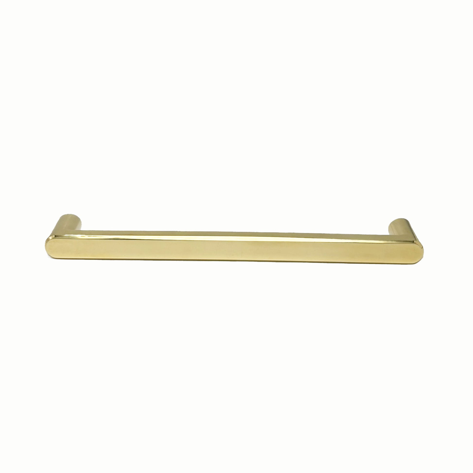 Brass cabinet handle on a white background