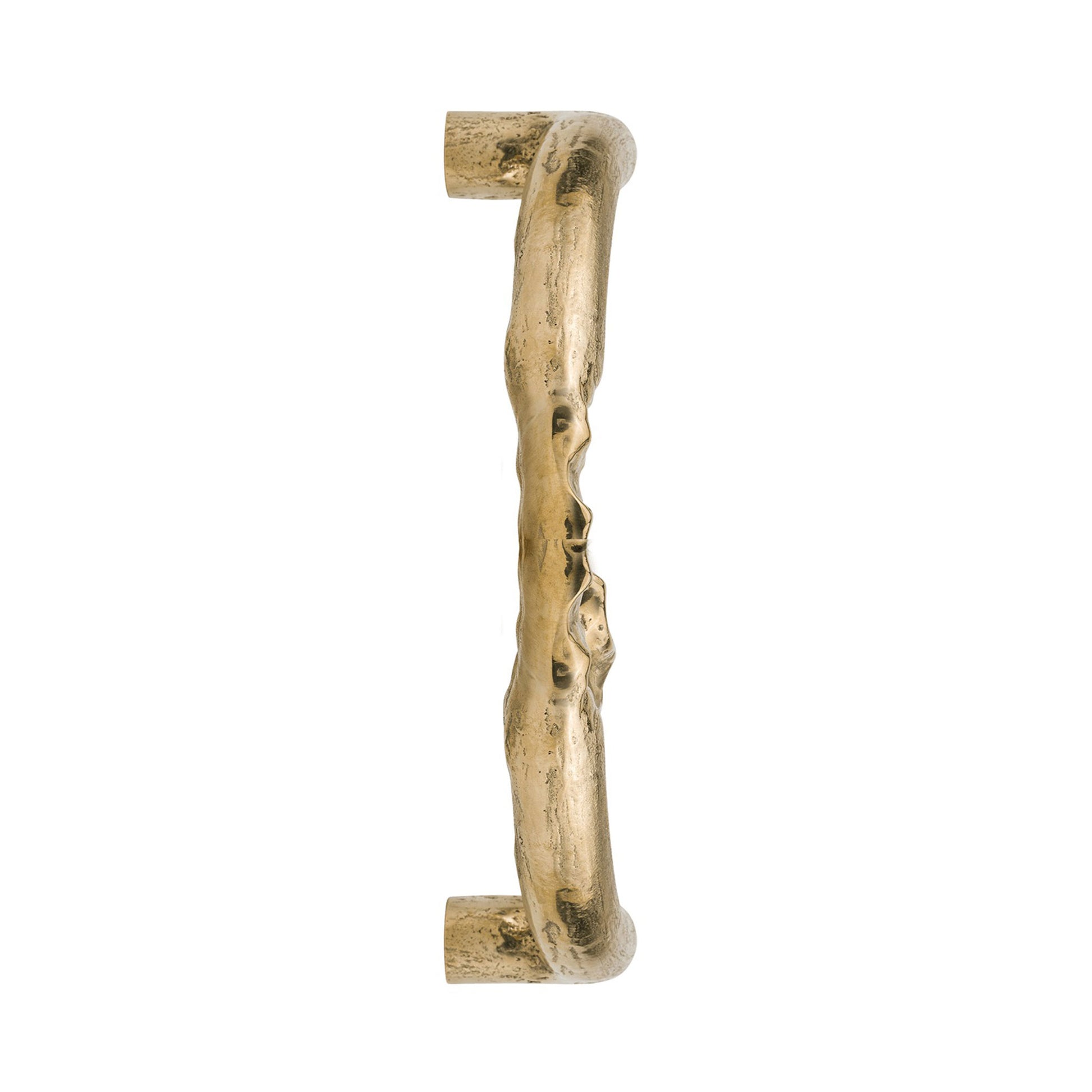 Side view of the Grip Handle showing the impression of a grip in the metal