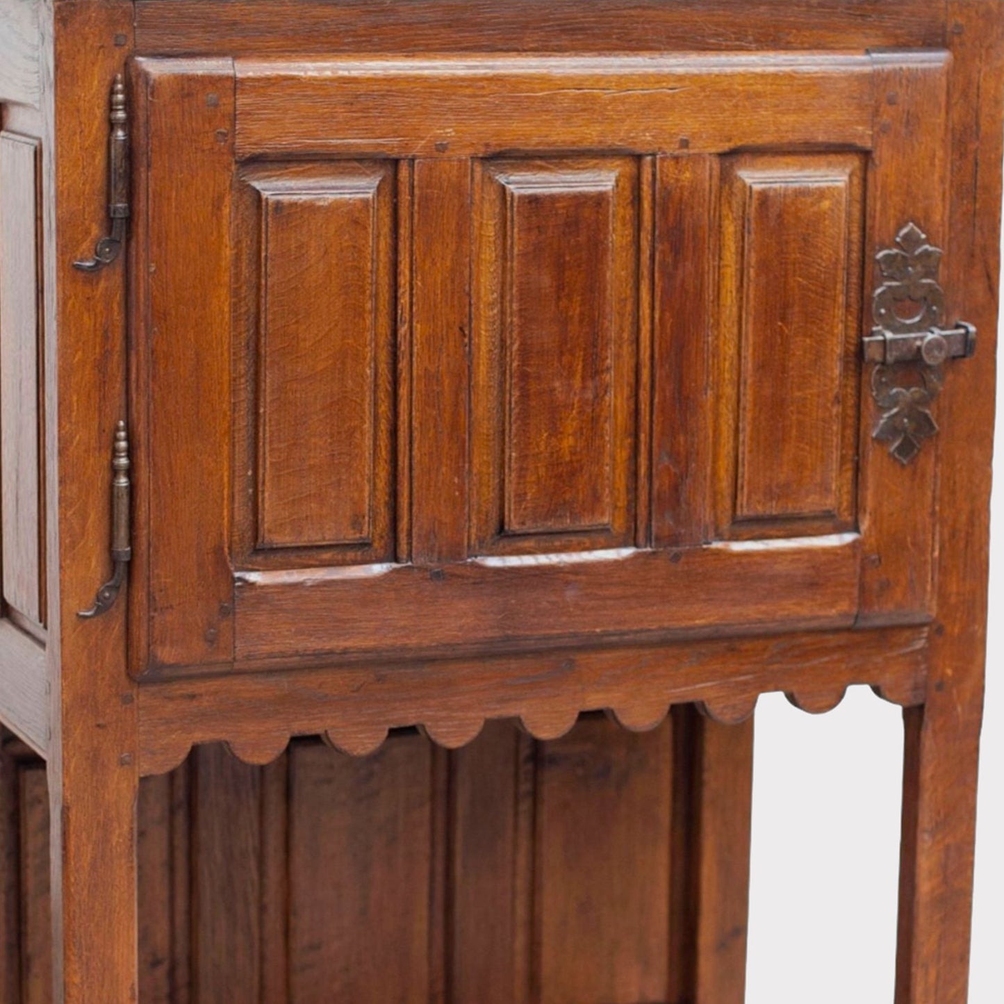 close up - Antique Belgian Oak Wooden Cabinet 