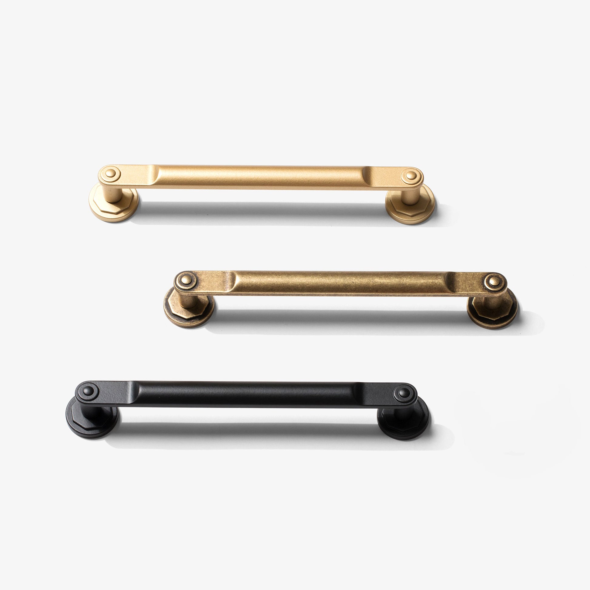 Industrial Modern Cabinet Pulls in three finishes by Studio Marchant