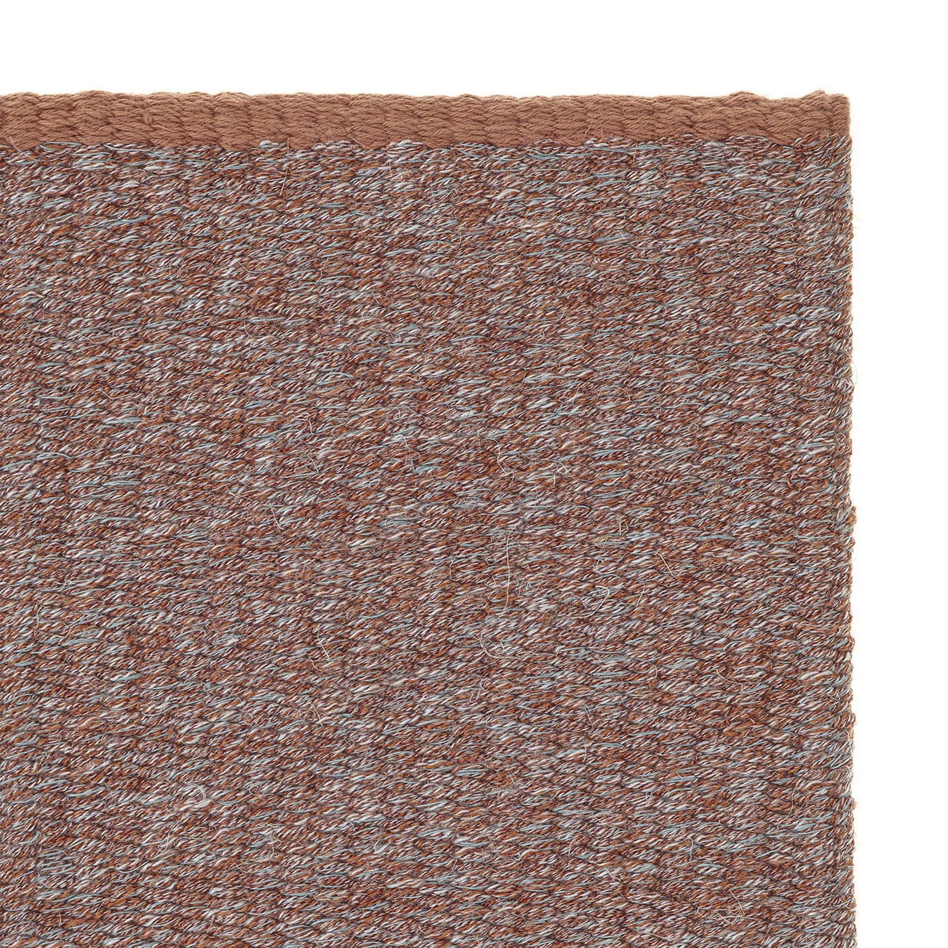 Jaspe rug style in smoke grey and terra cotta spun flat weave