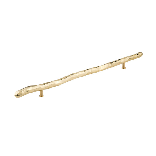 Organic Brass cabinet handle on a white background