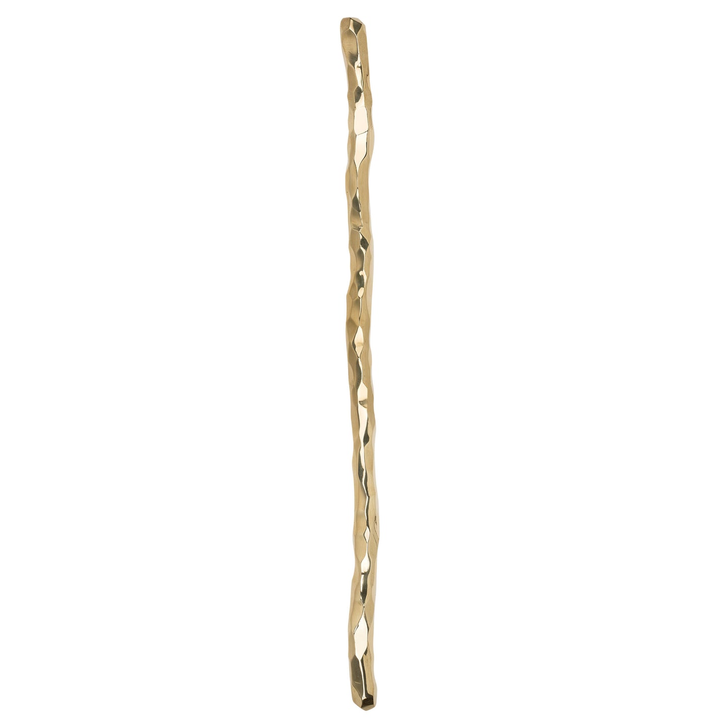 top view of aOrganic Brass cabinet handle on a white background 