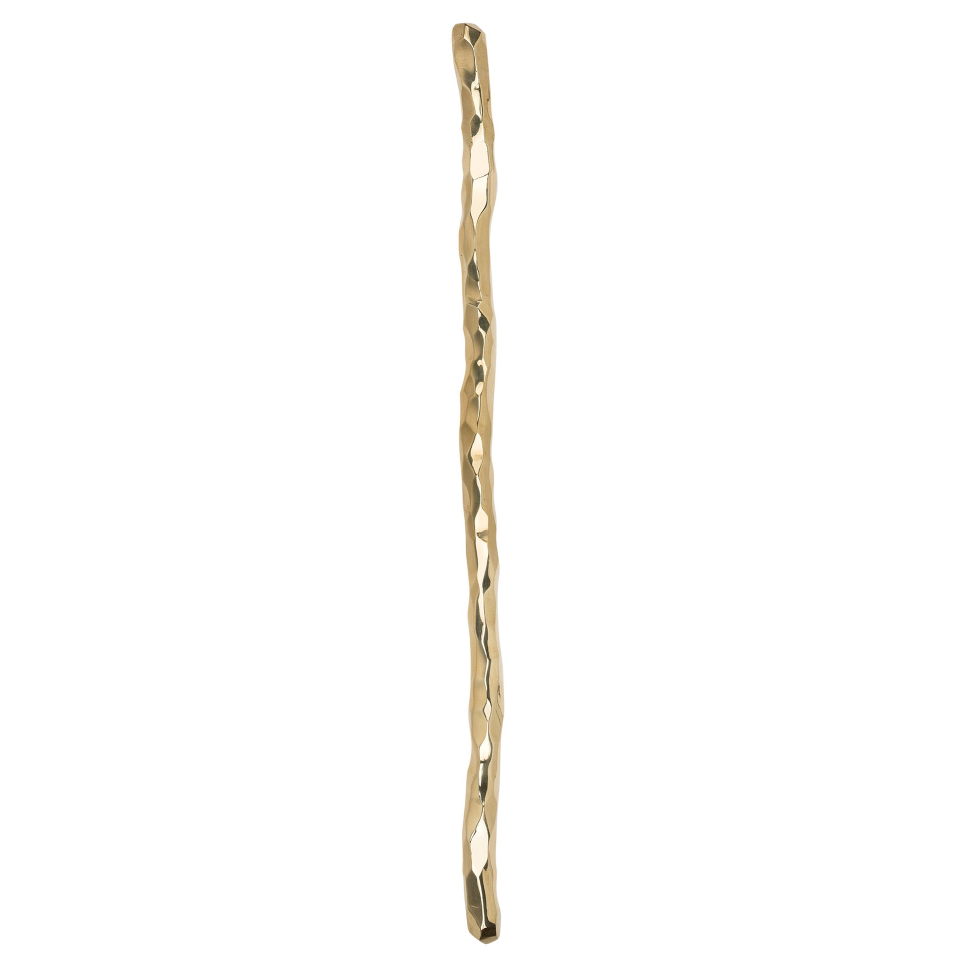 top view of aOrganic Brass cabinet handle on a white background 