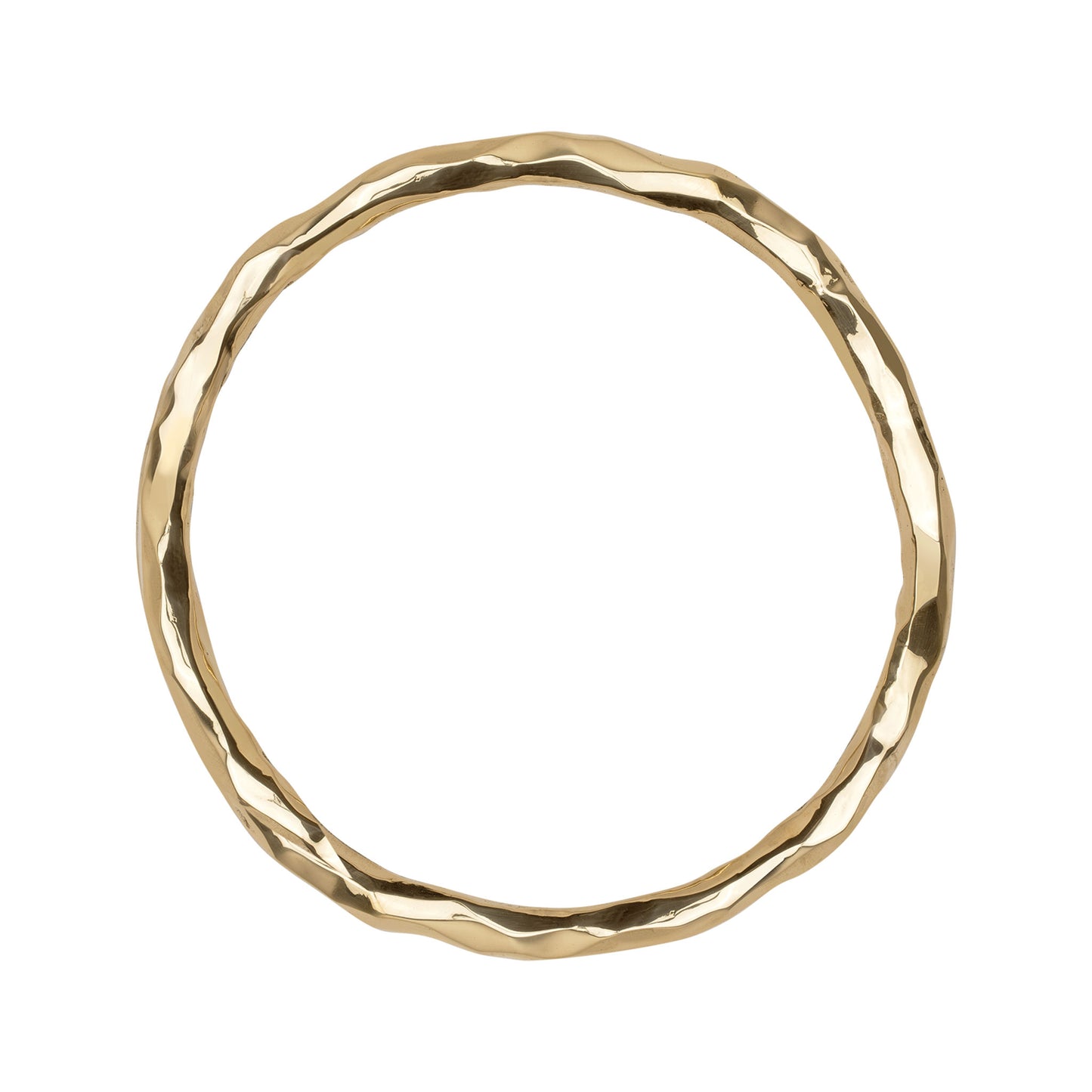 Organic Ring Shaoed Brass cabinet handle on a white background
