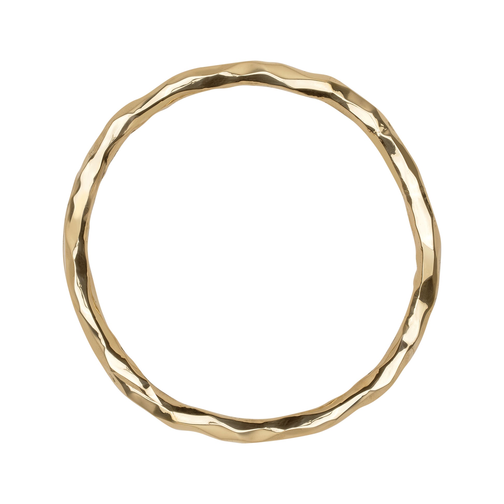 Organic Ring Shaoed Brass cabinet handle on a white background