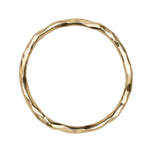 Organic Ring Shaoed Brass cabinet handle on a white background