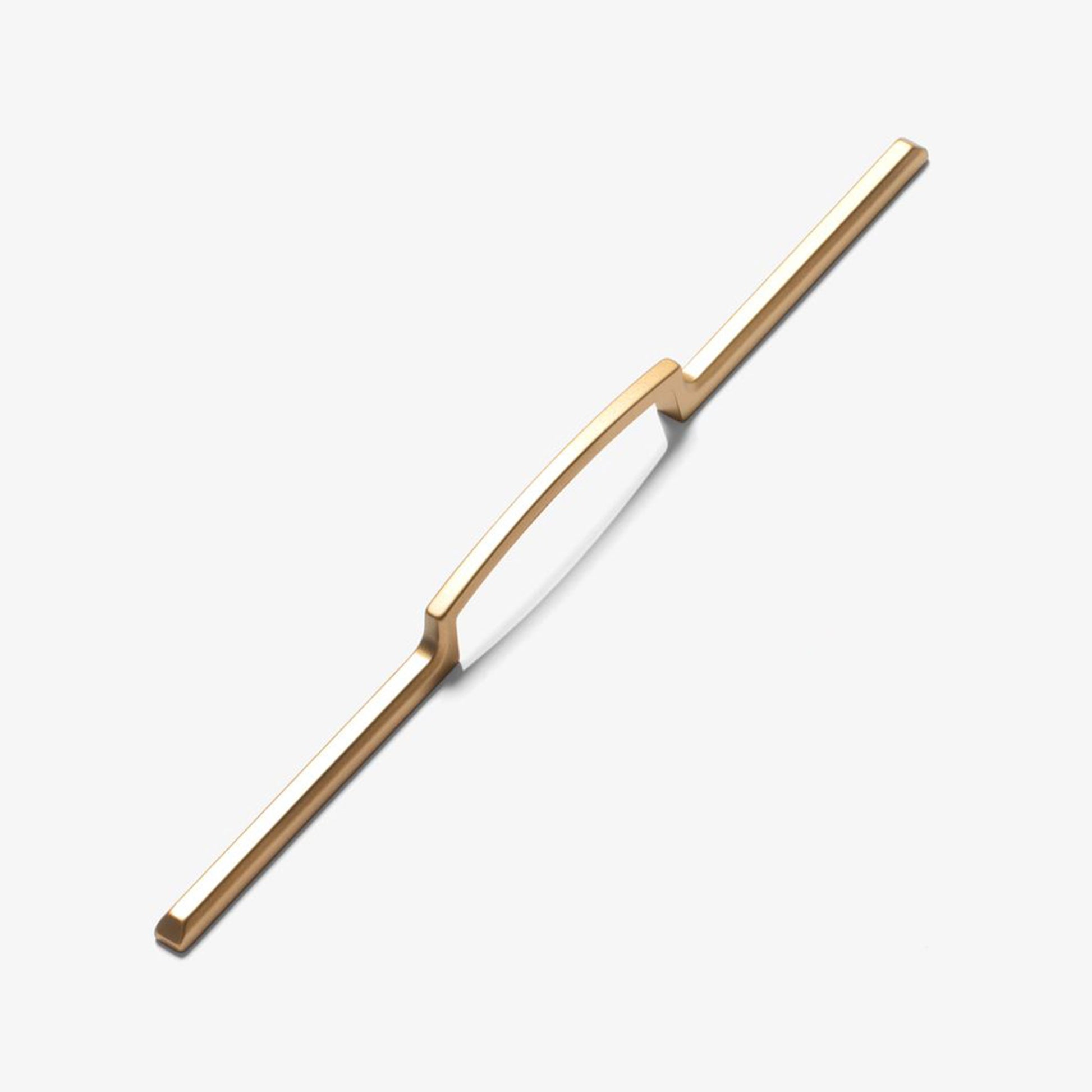 Satin Brass Long Arm Middle Grip Modern Cabinet Pull by Studio Marchant
