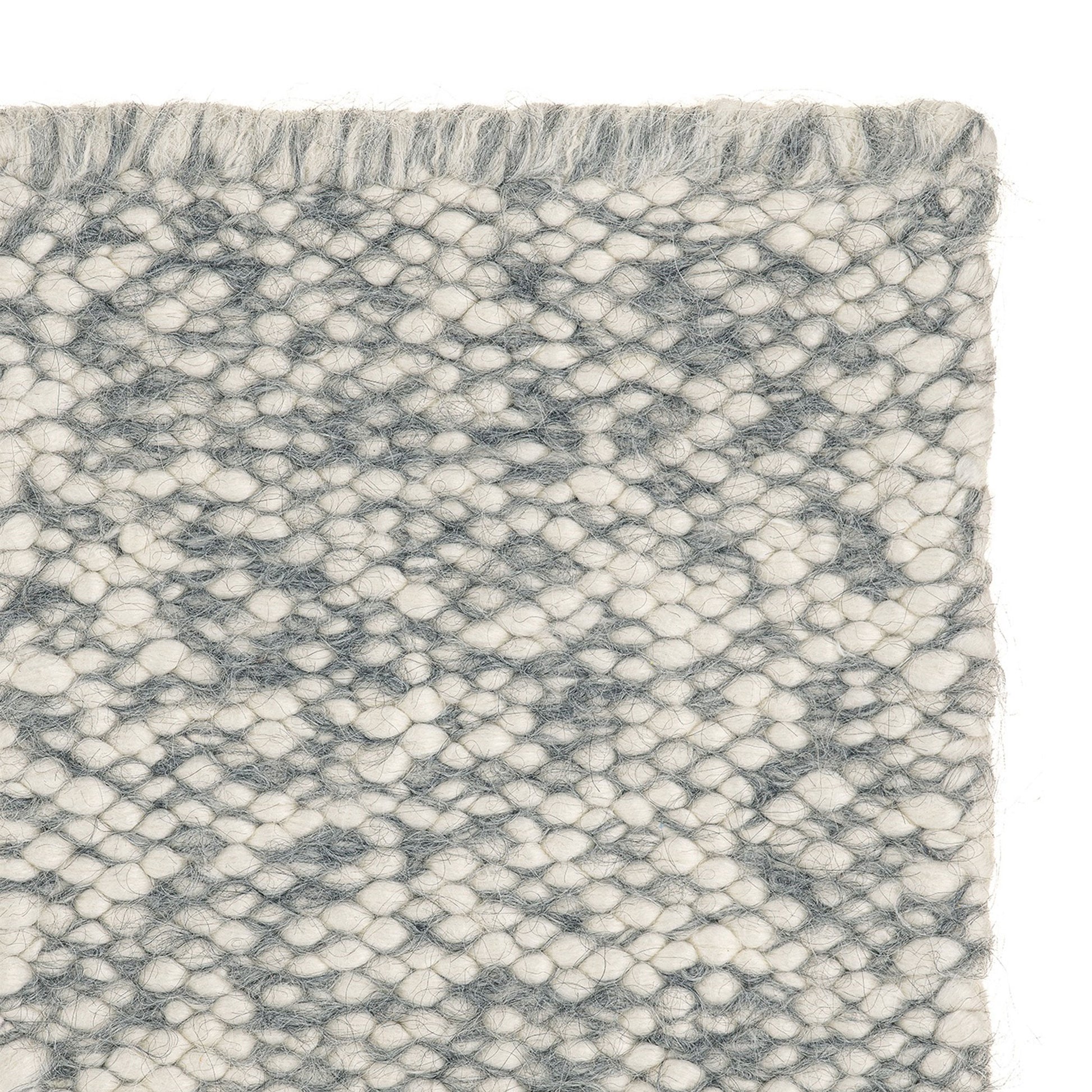 Neve rug style in cream and wisper grey colored mottled heavy flat weave