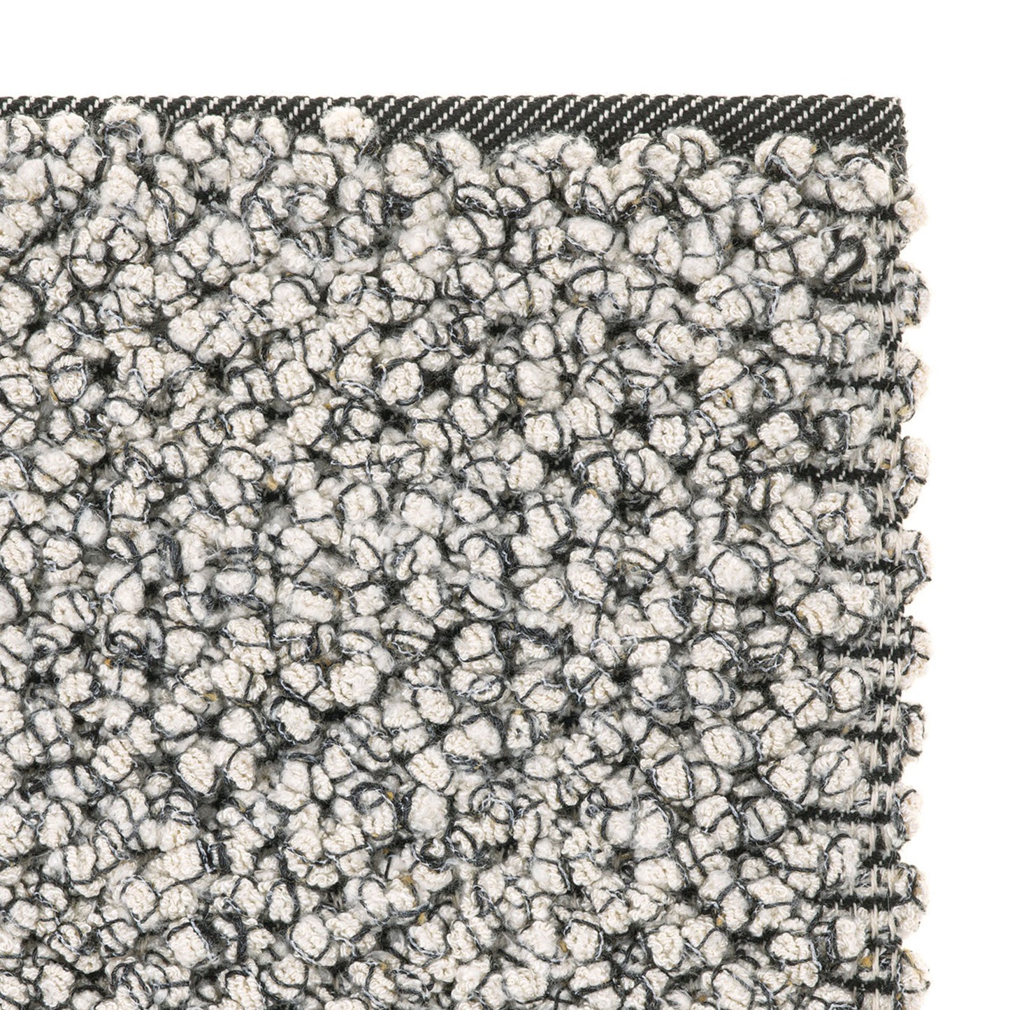 Nui rug style in salt and pepper colored textured twill boucle weave