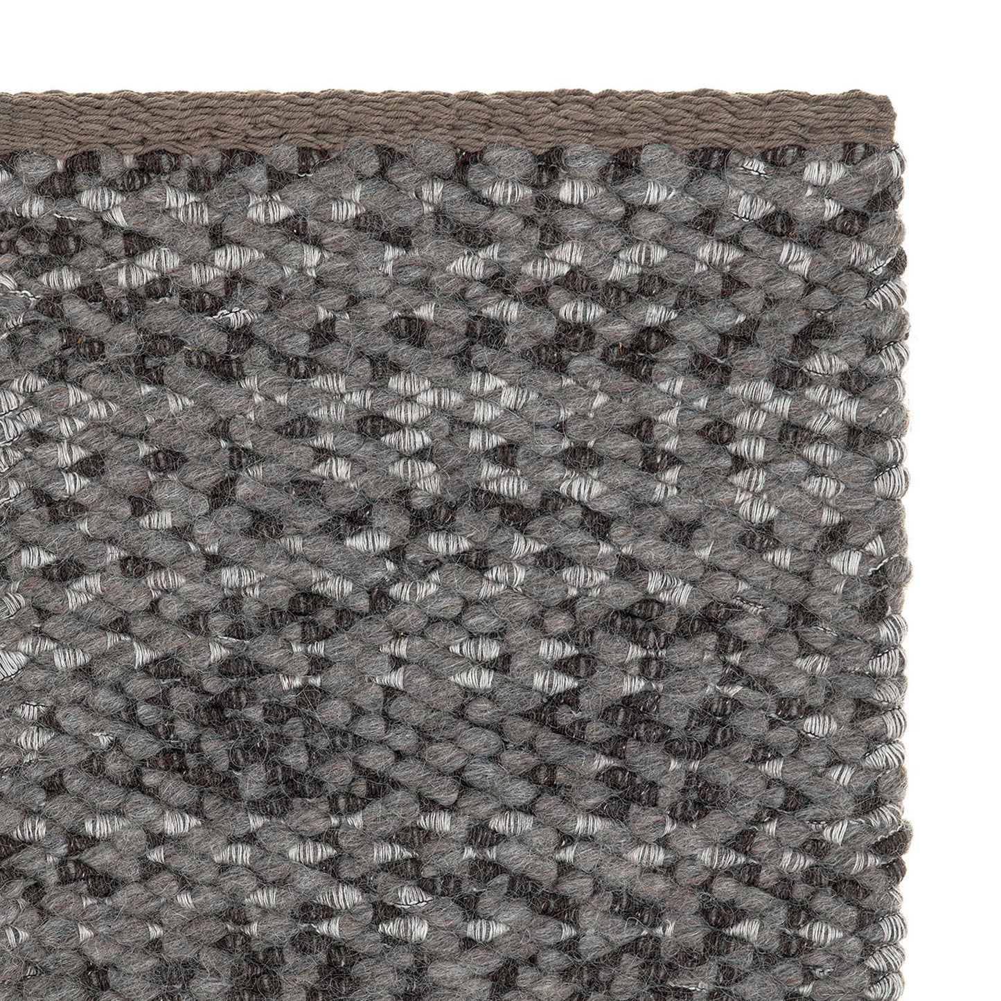 Prato rug style in mixrd grey colored twisted textured flat weave