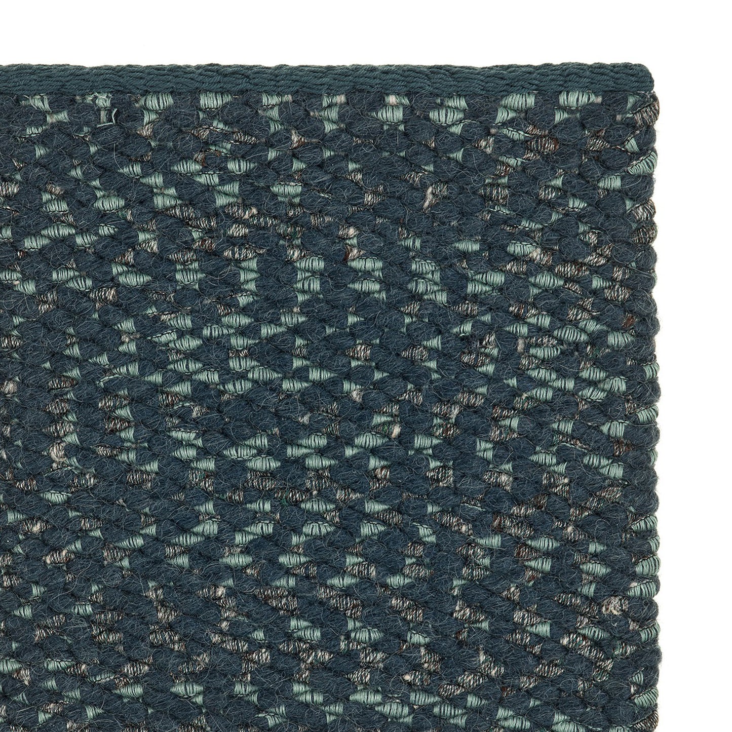 Prato rug style in celadon and charcoal colored twisted textured flat weave