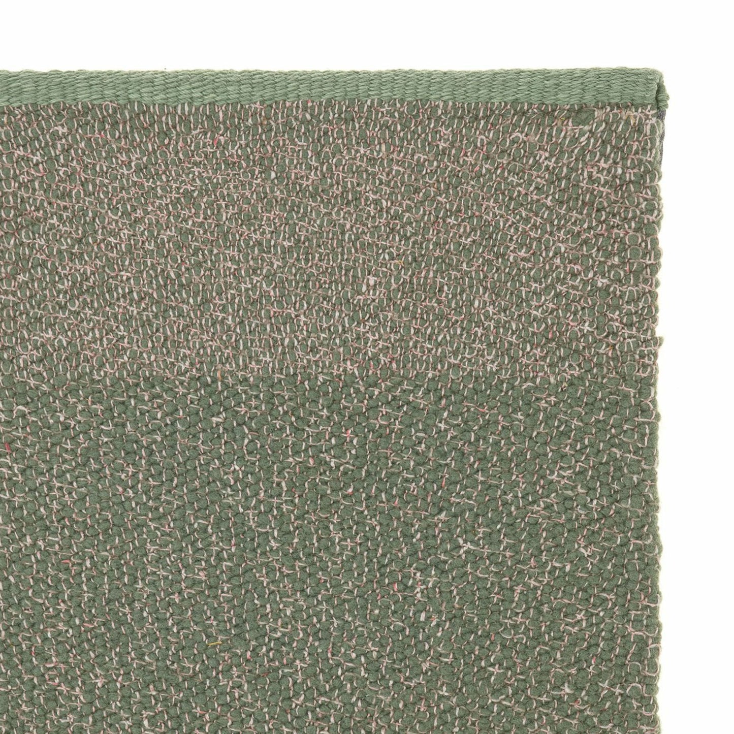 Pura rug style in greige and sage green colored twisted flat weave