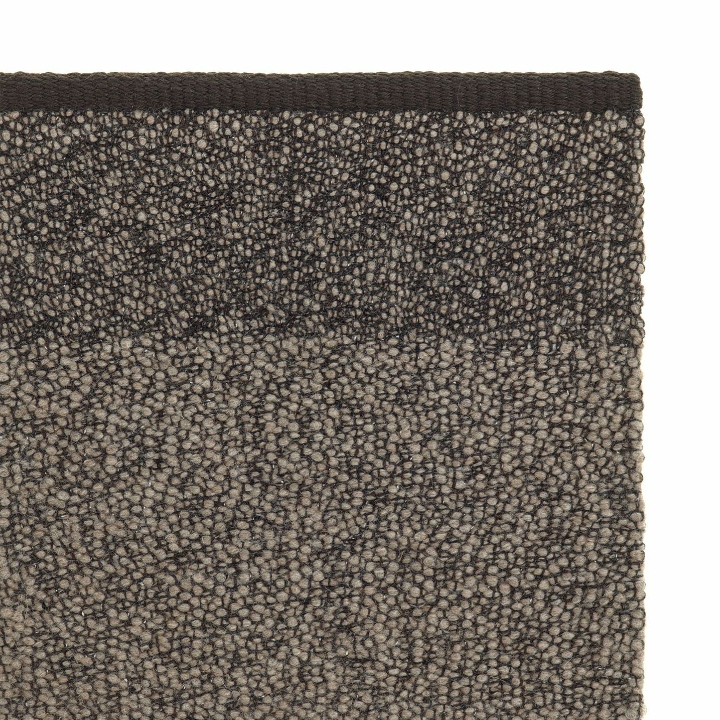 Pura rug style in greige and dark brown colored twisted flat weave