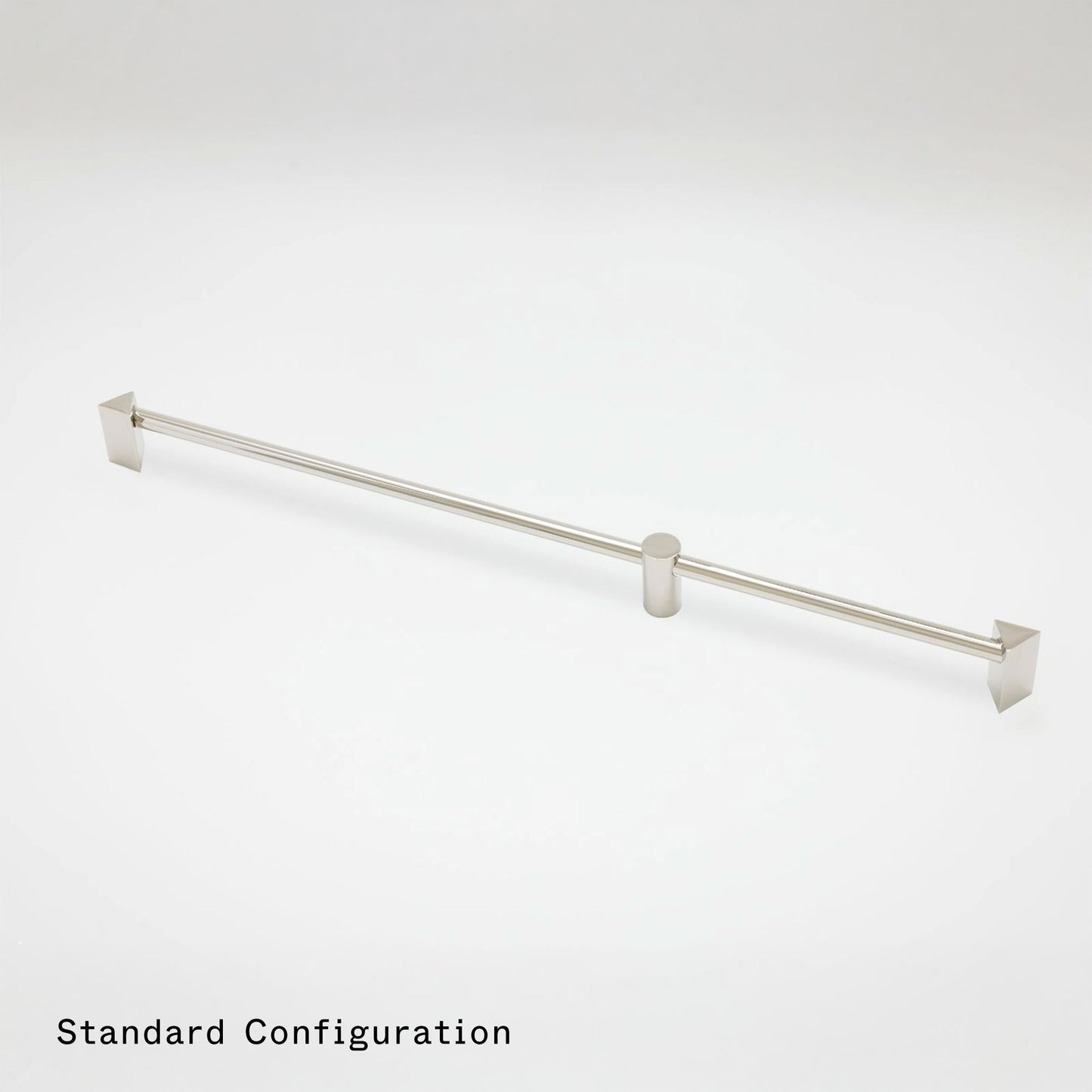 A long, slim brushed metal c shown diagonally on a clean white background, with the text 'Standard Configuration' printed in the bottom-left corner.binet pull