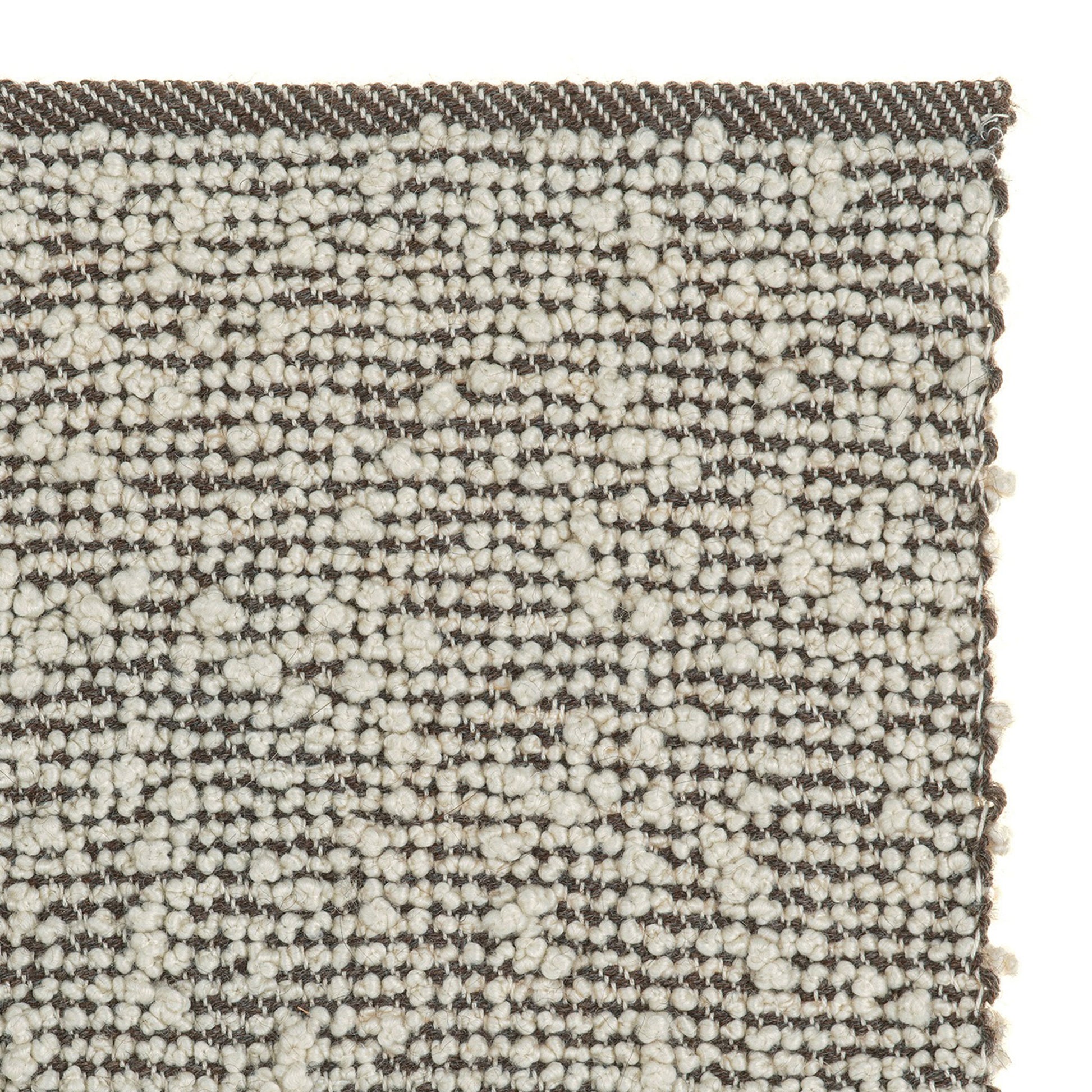 Sanenu rug styles in off white and pale brown colored textured boucle weave