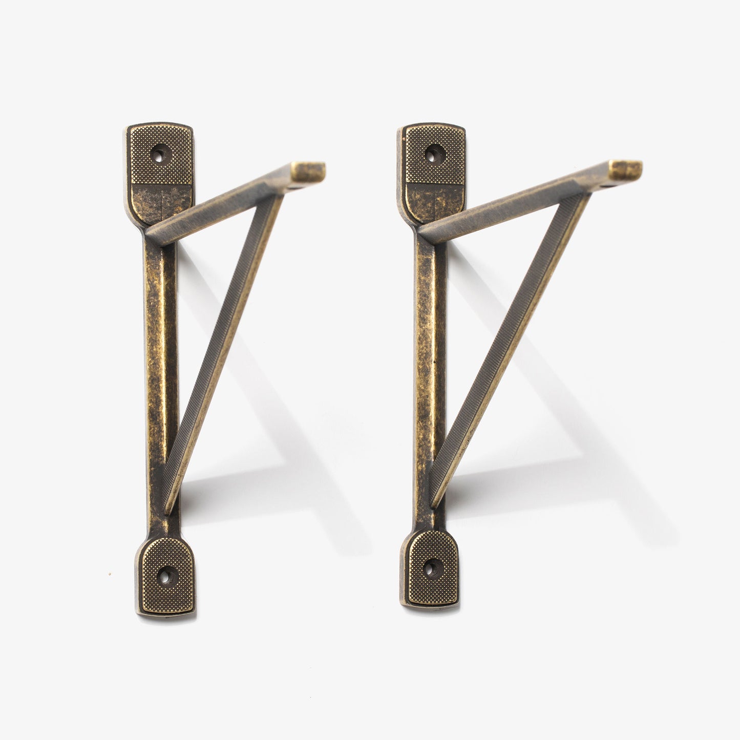 Antique Bronze Industrial Modern Knurled Brackets by Studio Marchant