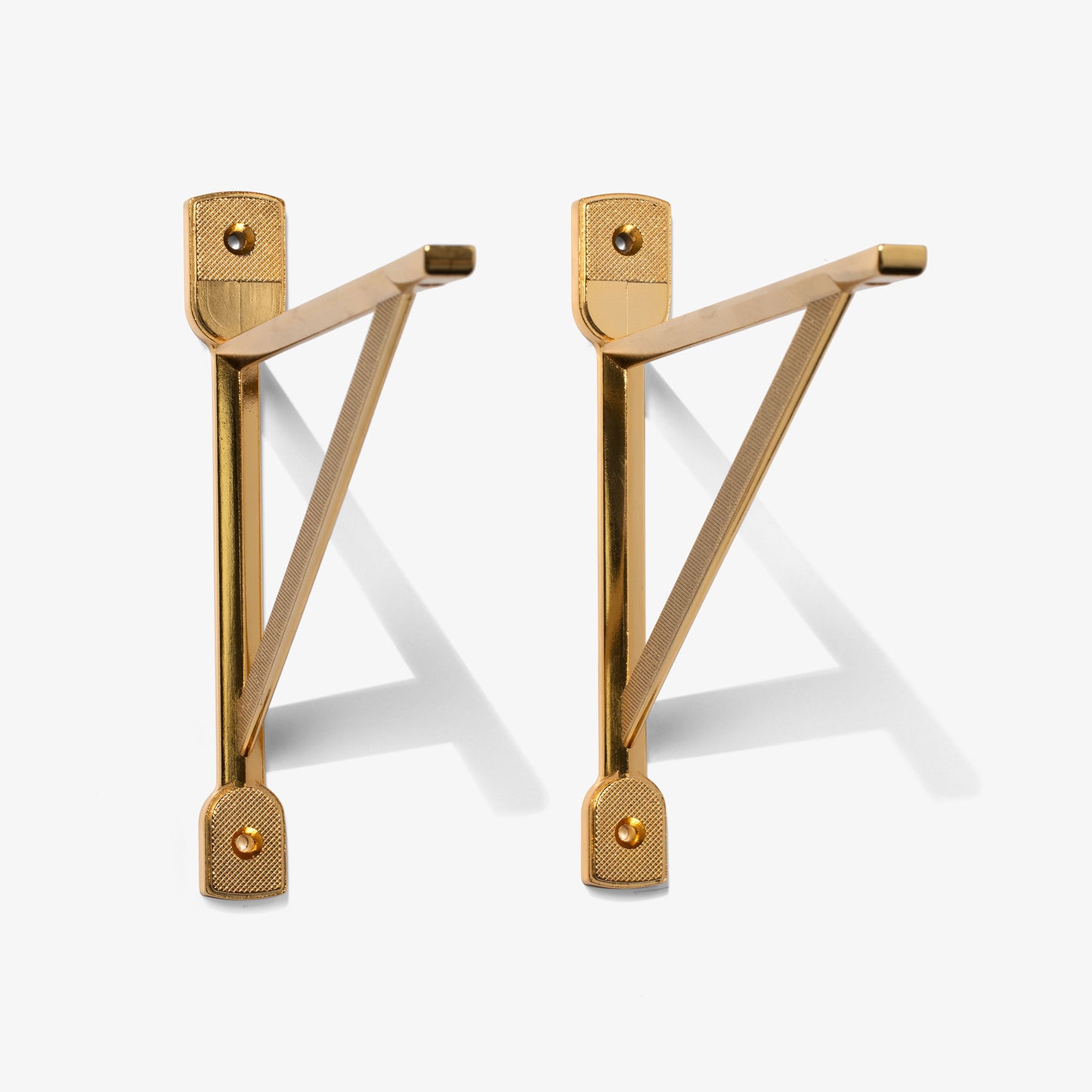 Polished Gold Industrial Modern Knurled Brackets by Studio Marchant