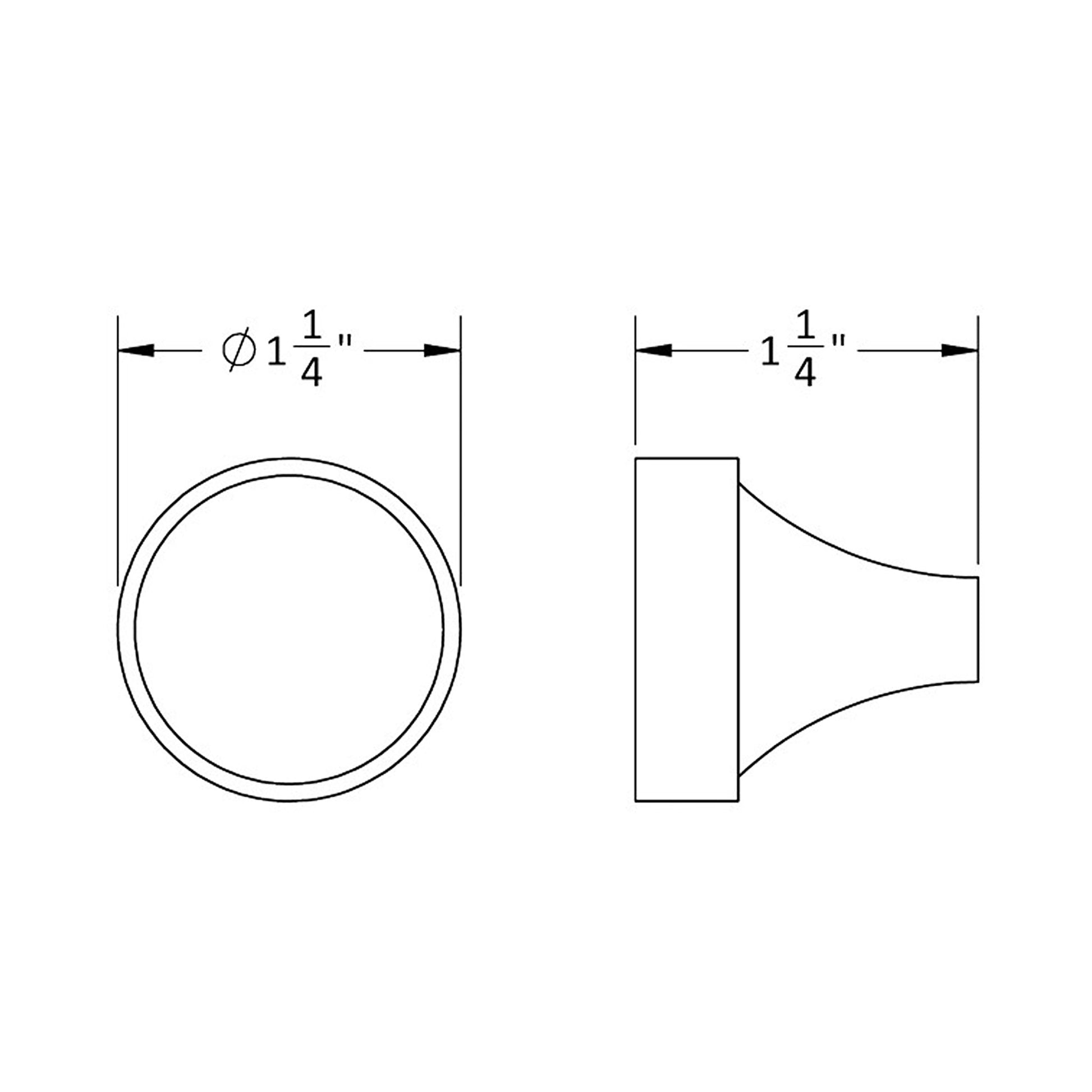 Aorora Round Knob Dimensional Drawing
