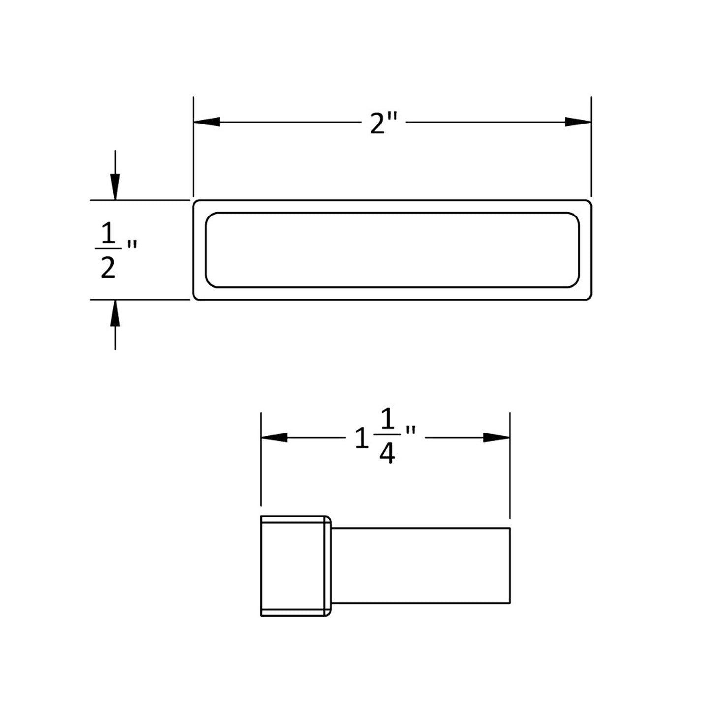 Aurora T-Pull dimensional drawing
