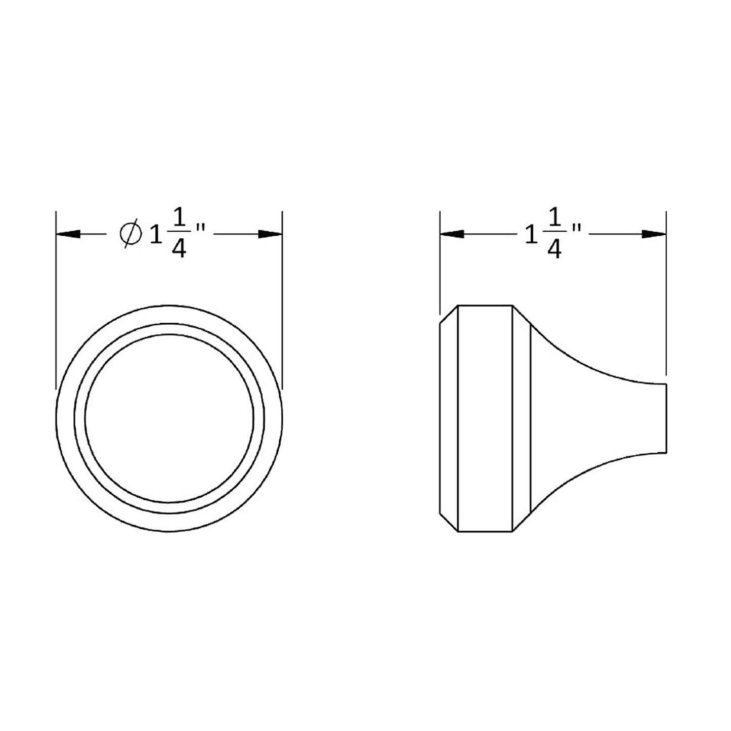 Henderson Round Cabinet Knob  dimensional drawing