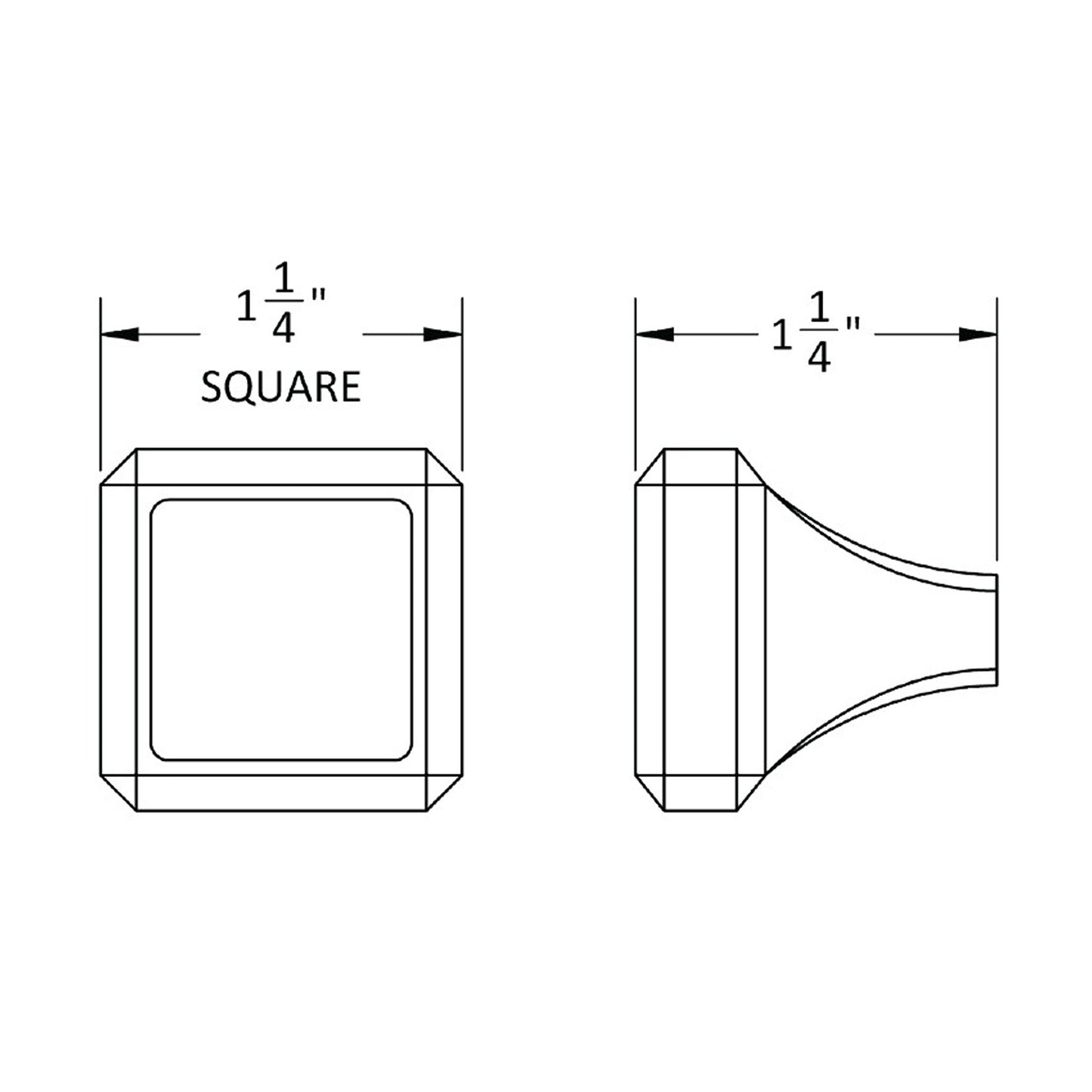 Henderson Square Cabinet Pull dimensional drawing