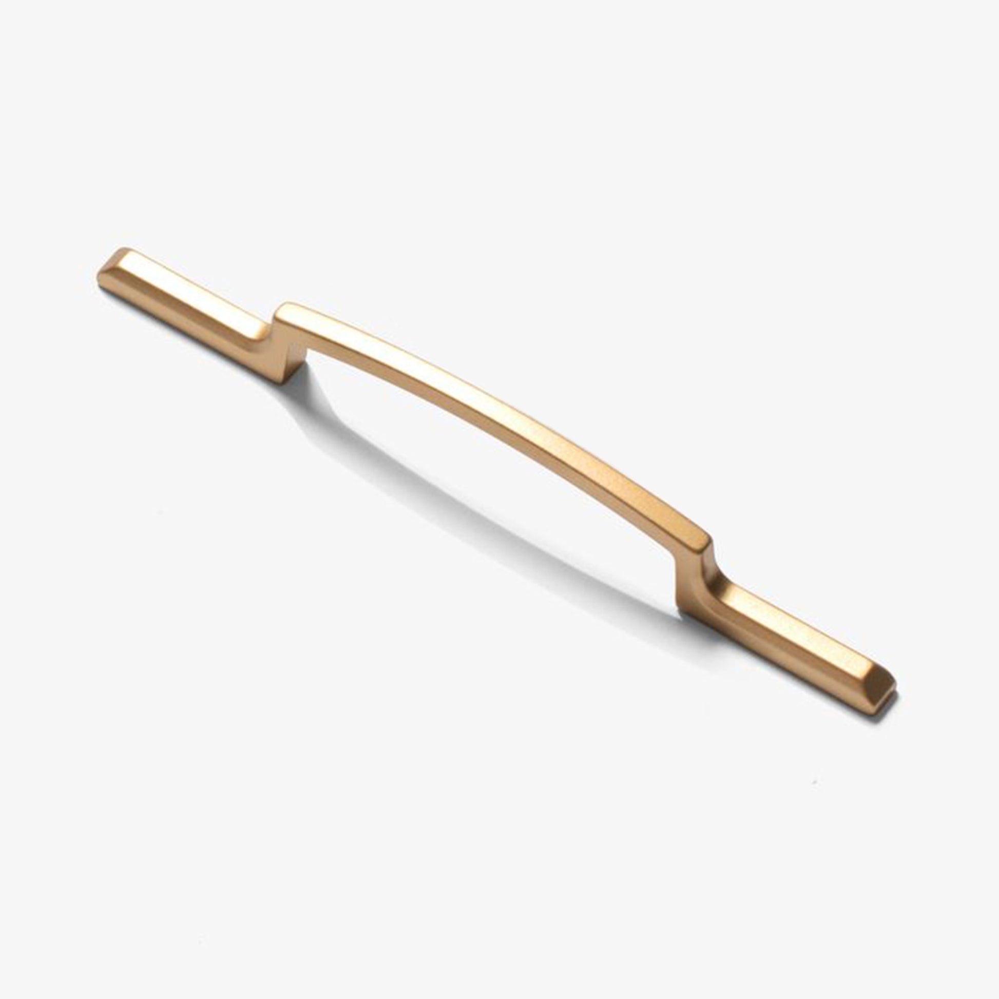 Satin Brass Small Arm Modern Cabinet Pull by Studio Marchant