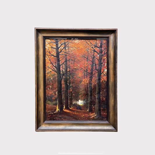 Autumn Lane French Landscape Oil Painting