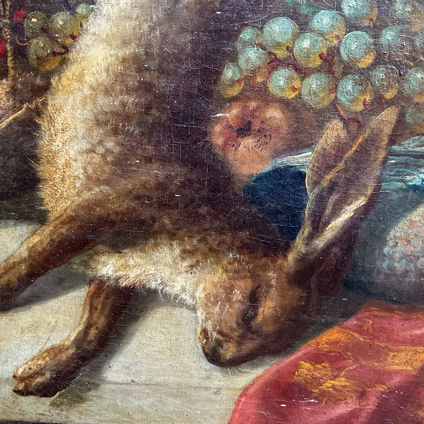 detail - After the Hunt French Still Life Oil Painting