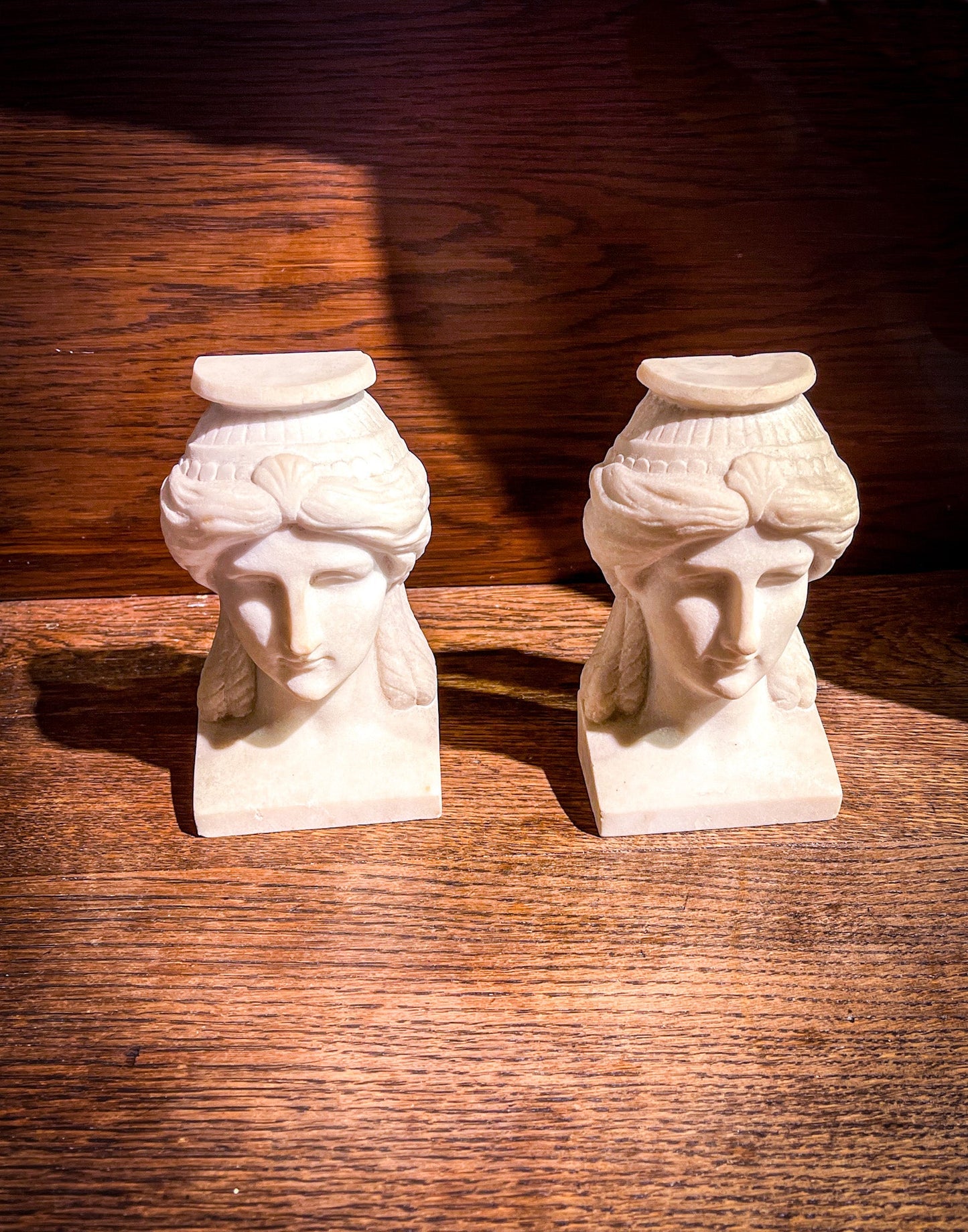 Pair of French Empire Marble Bust Bookends